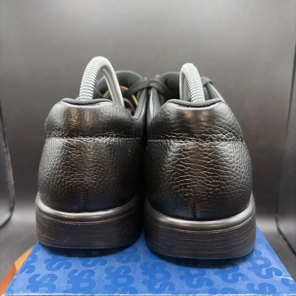 SAS Bout Time Black Leather Mens Size 11.5 S Moc Toe Comfort Loafers Shoes